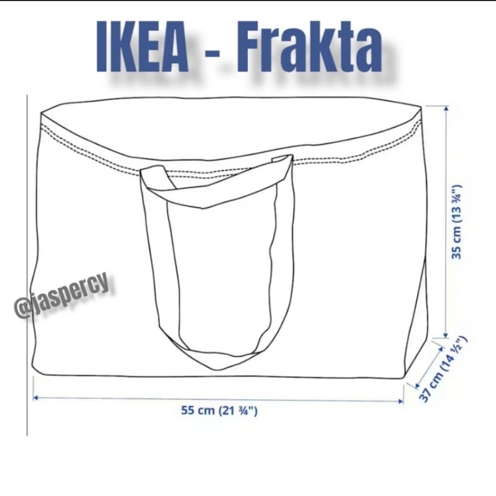 IKEA FRAKTA - Five (5) Large Blue Reusable Shopping Bag Laundry Tote Bag NWT - Picture 9 of 10